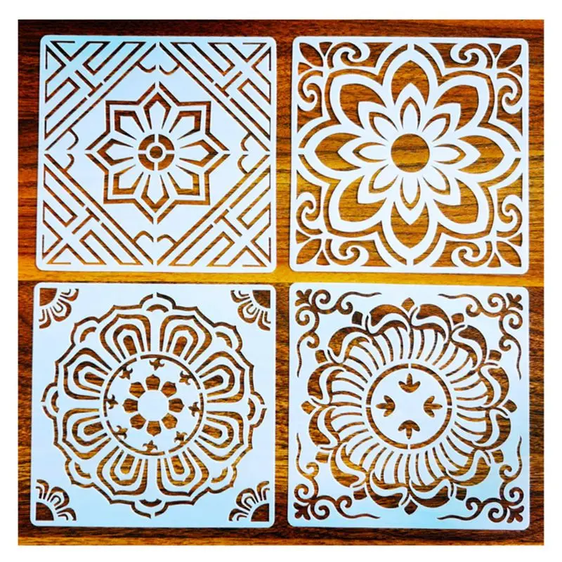 24 шт трафареты для картин пола настенная плитка ткань дровяное искусство и