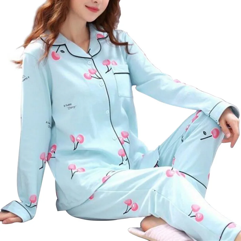 Женский пижамный комплект с длинными рукавами 2020 модная Милая Домашняя одежда