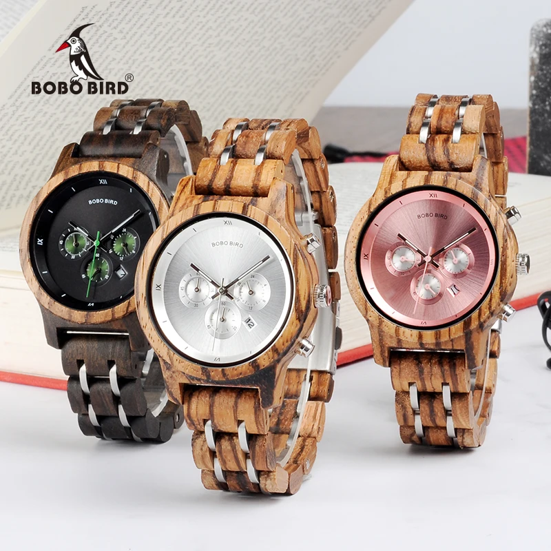 BOBO BIRD Топ люксовый бренд часы для женщин relogio feminino Дата дисплей наручные часы стоп функциональный saat V-P18