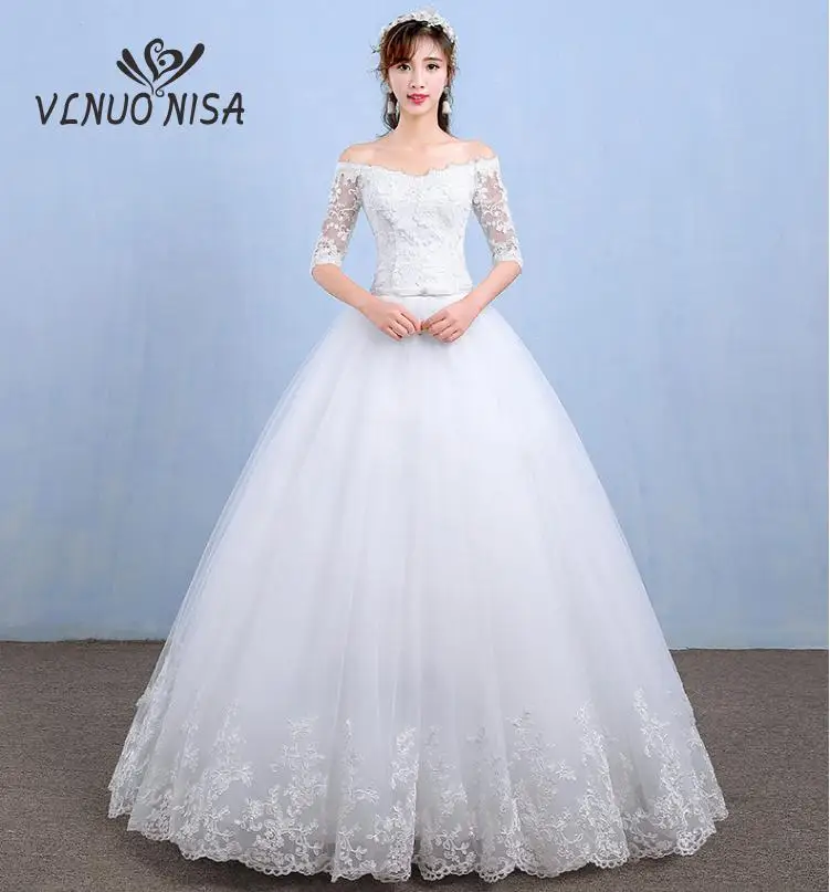 Женское свадебное платье с открытыми плечами кружевное элегантное принцессы