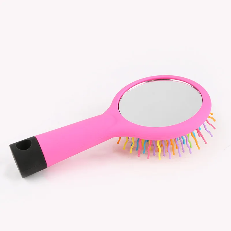 Новая Радужная Расческа массажная с зеркалом красочная волна Волшебная