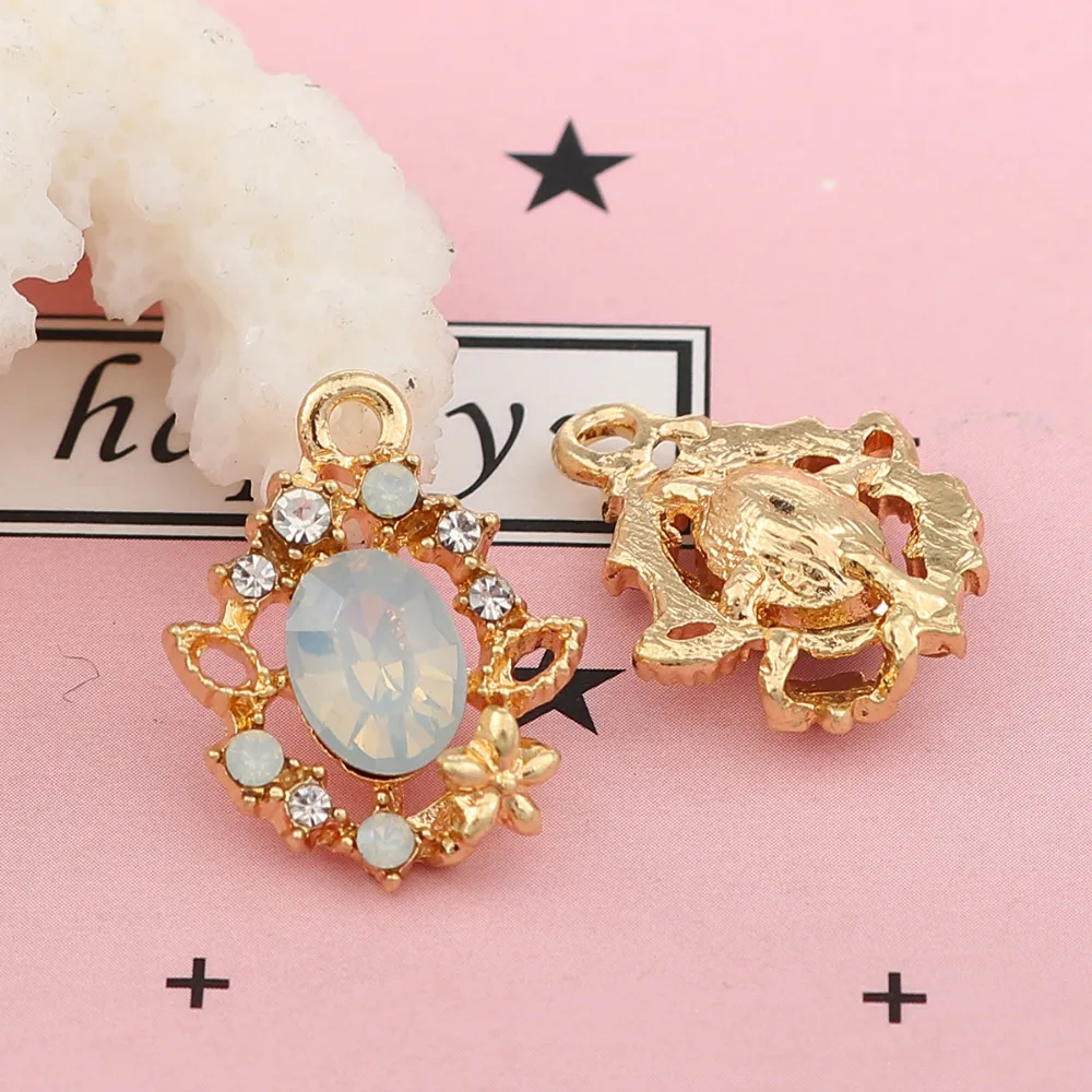 DoreenBeads модные подвески из сплавов на основе цинка овальные золотые настройки