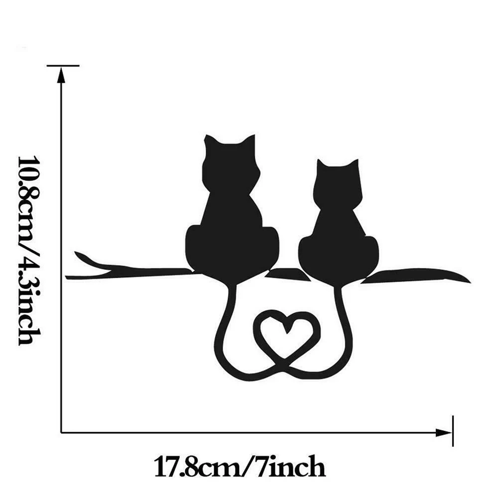 

scratch Stickers Car Styling animal Cartoon Funny Two Kittens LOVE Cat caring Car Reflective door