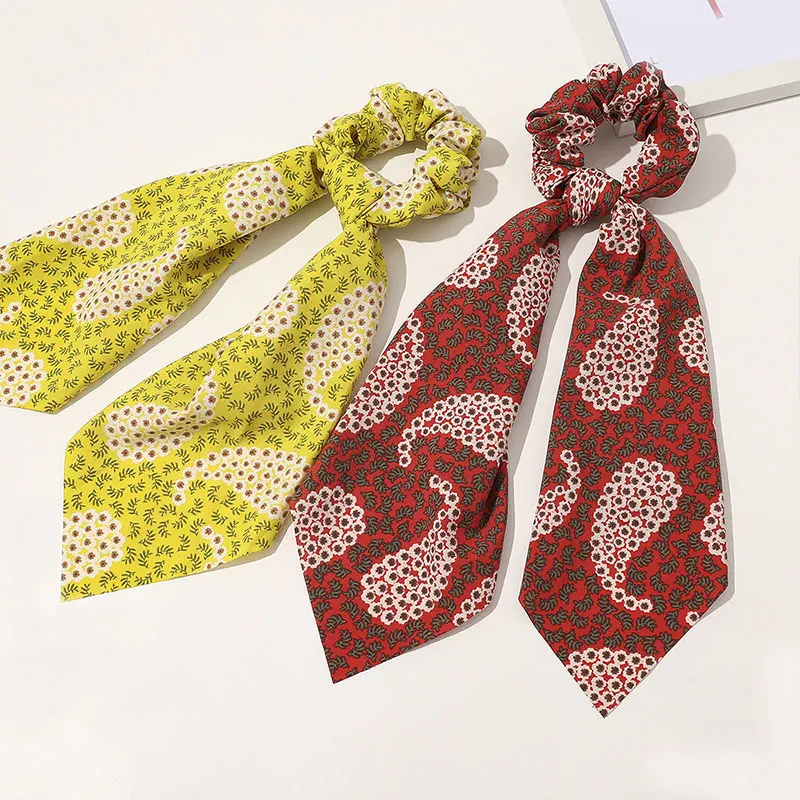 Модные резинки для волос повязка с большим принтом кешью веревочное кольцо