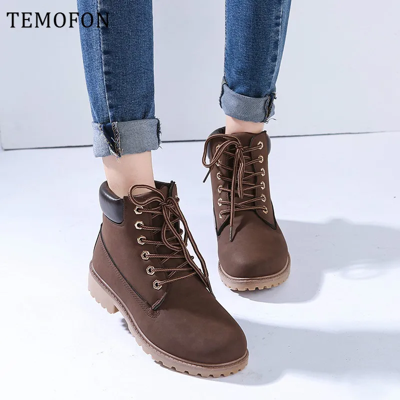 Зимние ботильоны женские зимние ботинки плюшевые на шнуровке повседневная