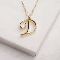 cursive english letter name sign d monogram pendant chain necklace alphabet initial friend family lucky gift necklace jewelry