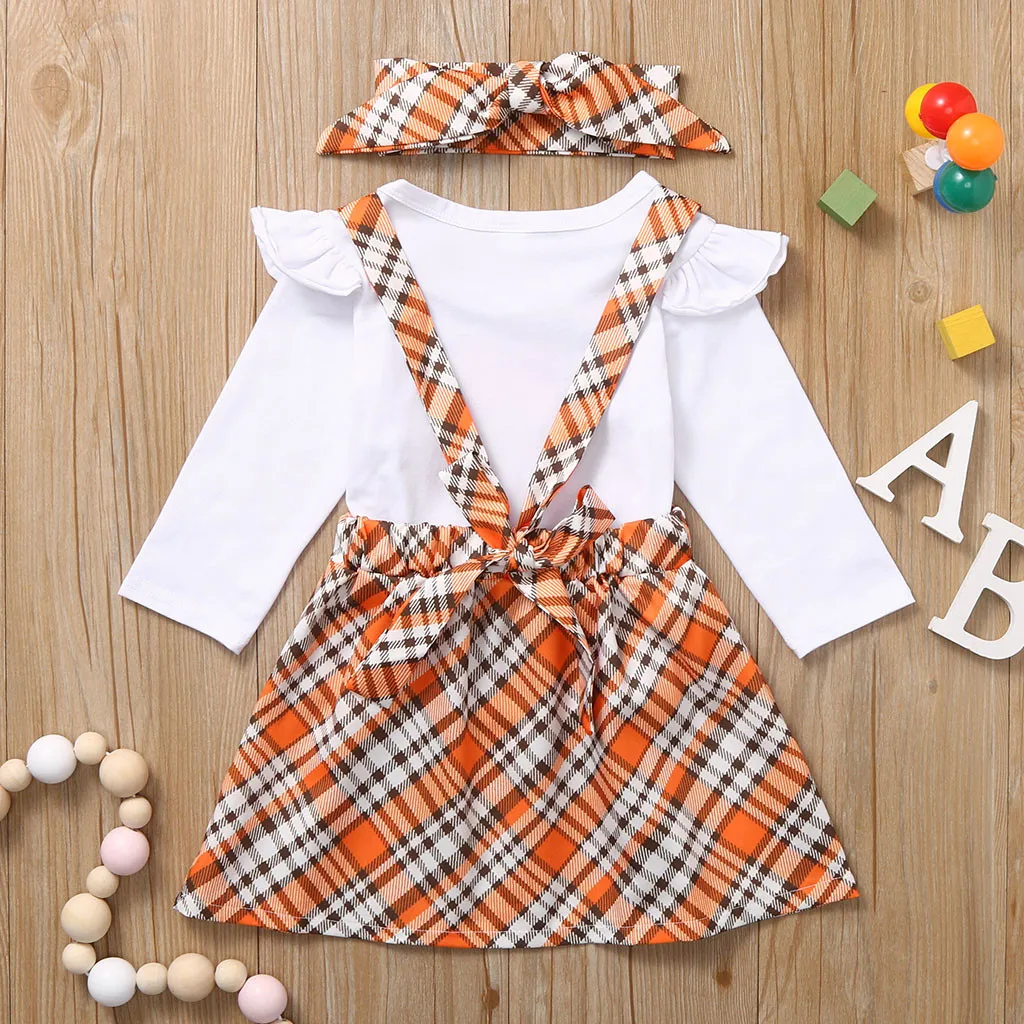 Комплект из футболки и юбки в клетку с длинным рукавом|Комплекты одежды| |