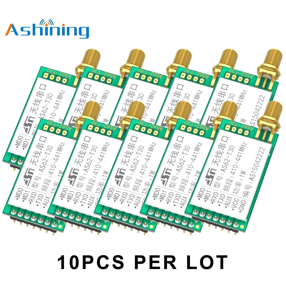10pcs 433mhz 500mW LoRa Sx1278 AS62-T30 Wireless Long Range Transmitter Receiver RF Module FEC | Мобильные телефоны и