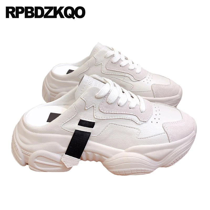 Мюли женские замшевые на платформе толстая подошва танкетка кроссовки обувь для