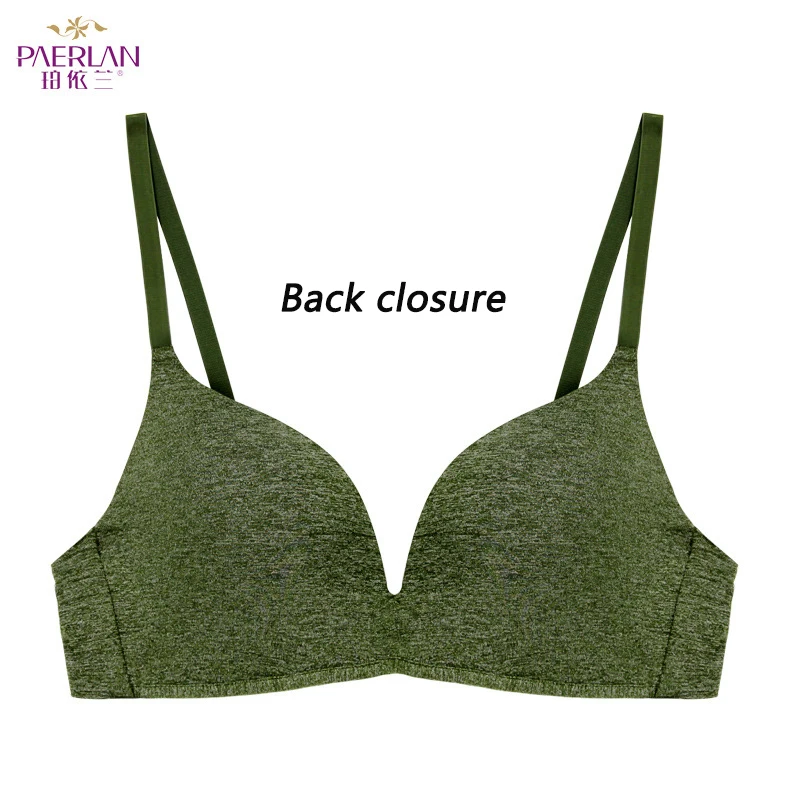 Y1855 Green Green Camouflage Vest-Style Female Sexy Bra Small Chest Gather Sexy Lingerie Front Buckle Without Steel Ring No Trace Underwear - Цвет: Y1855 Green