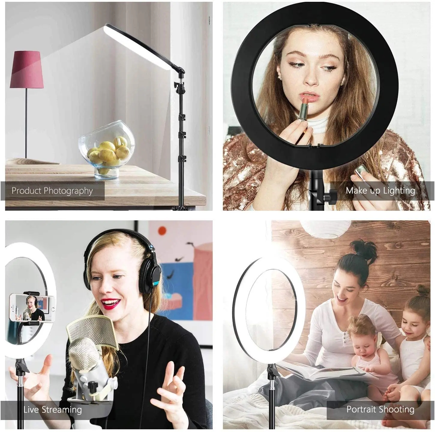 Светодиодный светильник для фотосъемки 10 дюймов со штативом кольцевая лампа