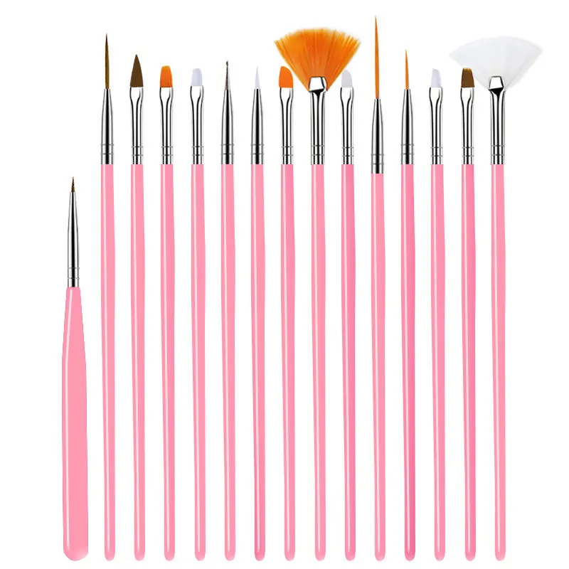 

15Pcs/Set Nail Brush For Manicure Gel Brush For Nail Art Nail Brush Acrylic Liquid Powder Carving Gel Brush Nail Decorations