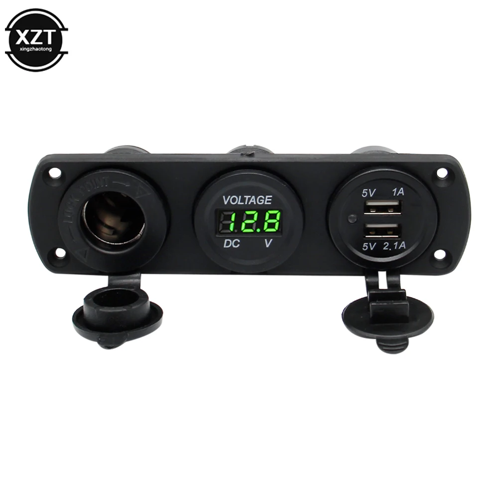 

Автомобильное зарядное устройство USB 12 в для телефона, быстрое зарядное устройство 3,1 а с двумя USB-портами, автомобильное зарядное устройство с вольтметром, тройник 12 В для прикуривателя, адаптер, конвертер