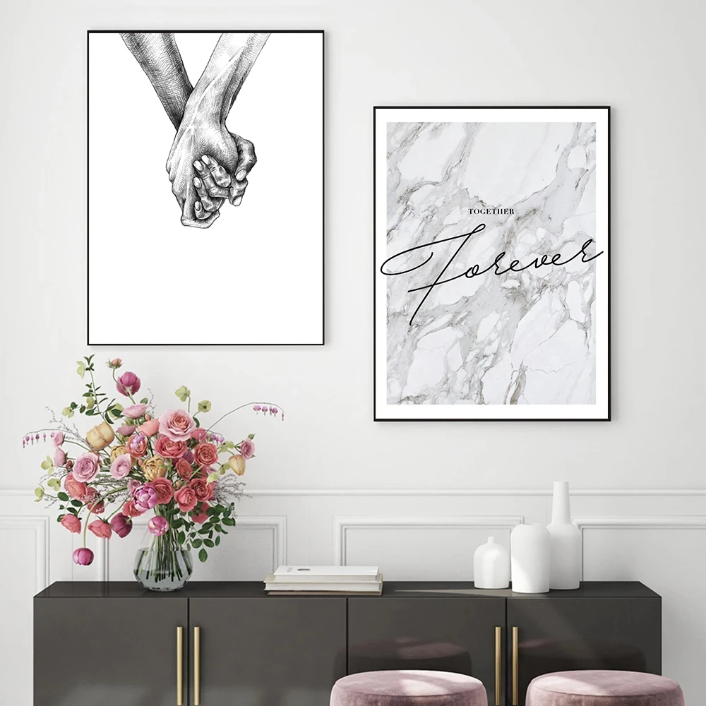 

Boho Fashion hand in hand Minimalis Poster Canvas Painting Scandinavian Modern Art Print Wall Picture For Living Room Home Decor