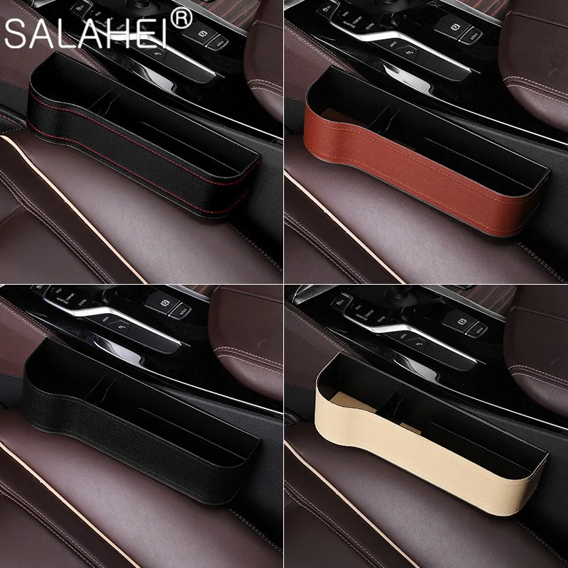 1Pair Car Seat Gap Storage Box Cup PU Leather Pocket Catcher Organizer Phone Bottle Cups Holder Multifunctional Car Accessories