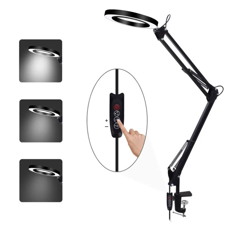

Foldable 5X Welding Magnifier USB 3 Colors LED Illuminated Lamp Loupe Reading Rework Soldering Magnifying Glass Flexible Desk