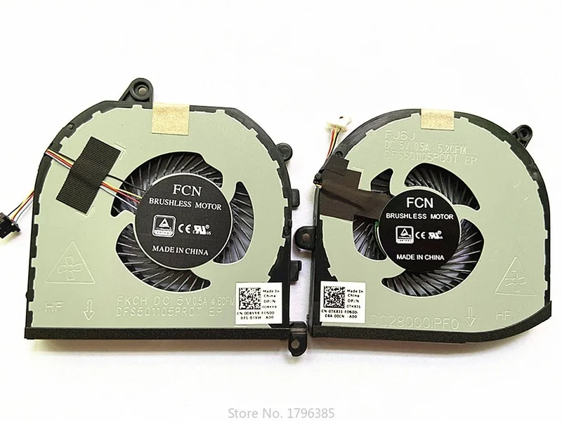 New laptop CPU GPU Cooling fan for Dell Precision 5530 M5530 XPS 15 9570 0MV340 XPS15 7590 008YY9 0TK9J1