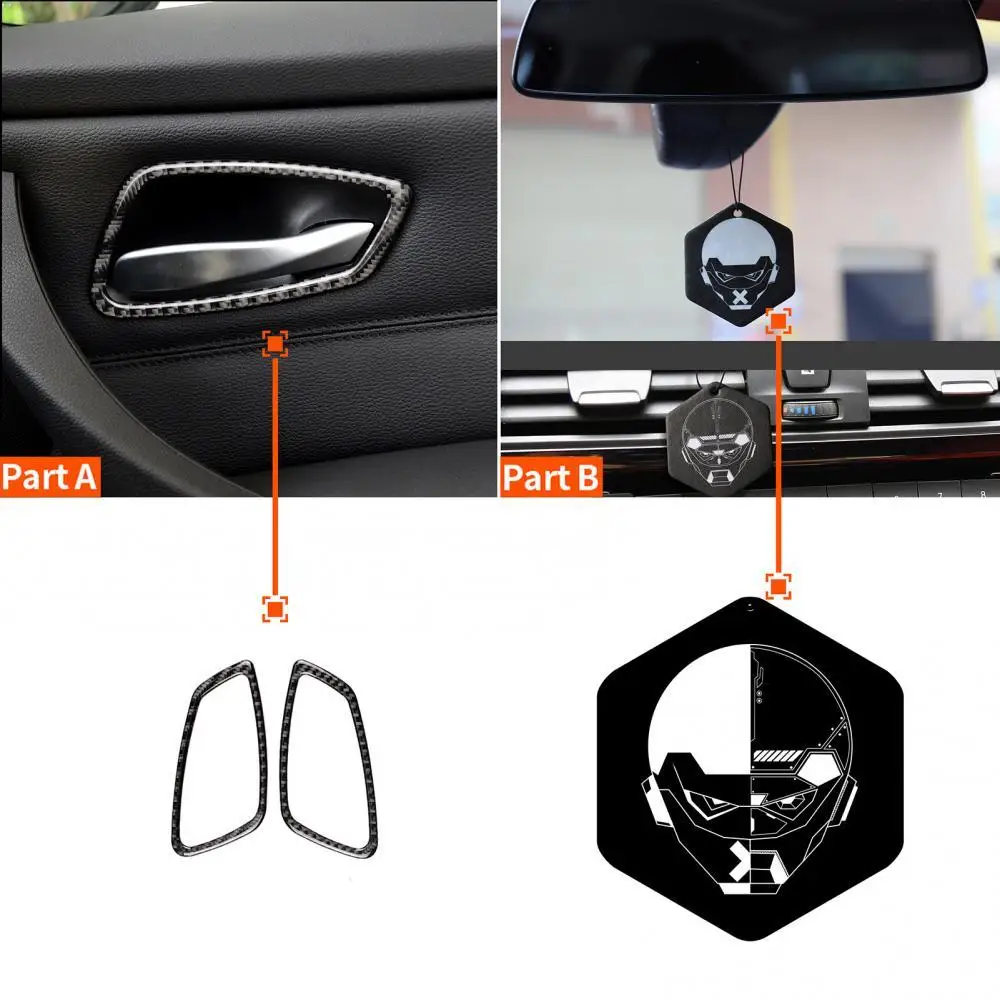 

80% Hot Sell 4Pcs Door Handle Decorative Stickers with Fragrance Tablet for BMW E90/E92/E93