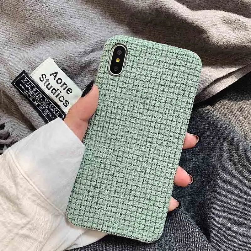 Зимние теплые сетчатые чехлы для телефонов для iPhone 11Pro Max XR X XS Max 7 8 Plus, модная Противоударная однотонная шерстяная задняя крышка - Цвет: T4
