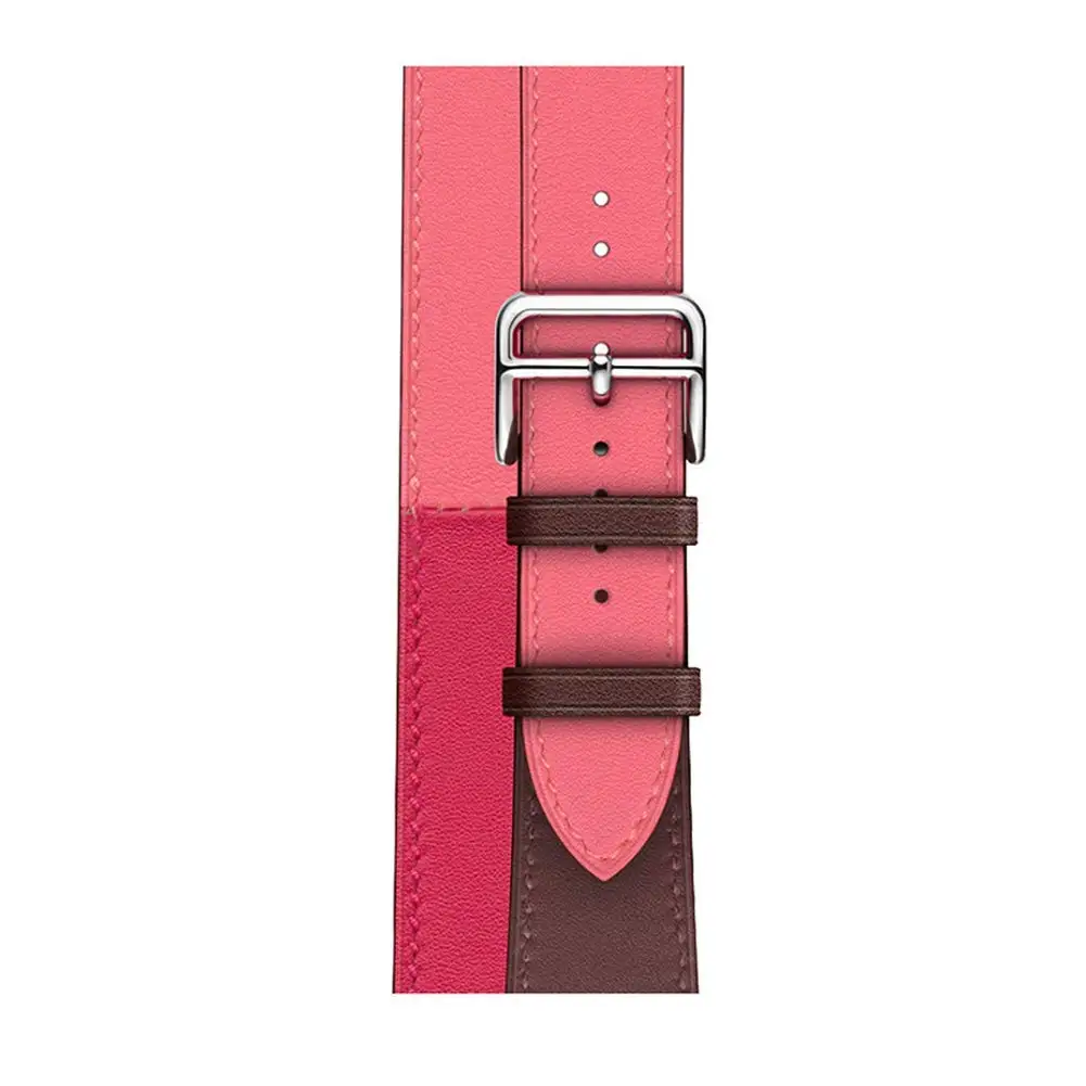 winerose Ремешок mixcolor для iWatch серии 5 4 3 2 1 Двойная кожаная Петля для Apple Watch 42 мм 38 мм 40 мм 44 мм Мода - Цвет ремешка: winerose