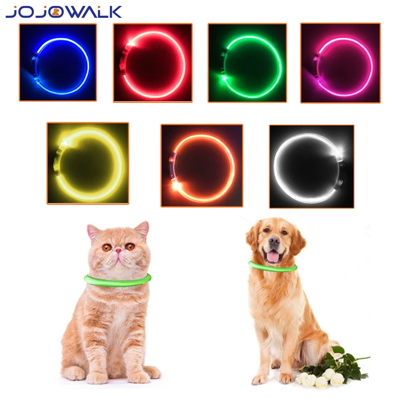 Ошейник для собак светодиодный светящийся ошейник с зарядкой от Usb прогулок на