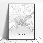 Пальма-авил, гирона, Террасса, джерз, Леон, испанская холщовая карта, плакат