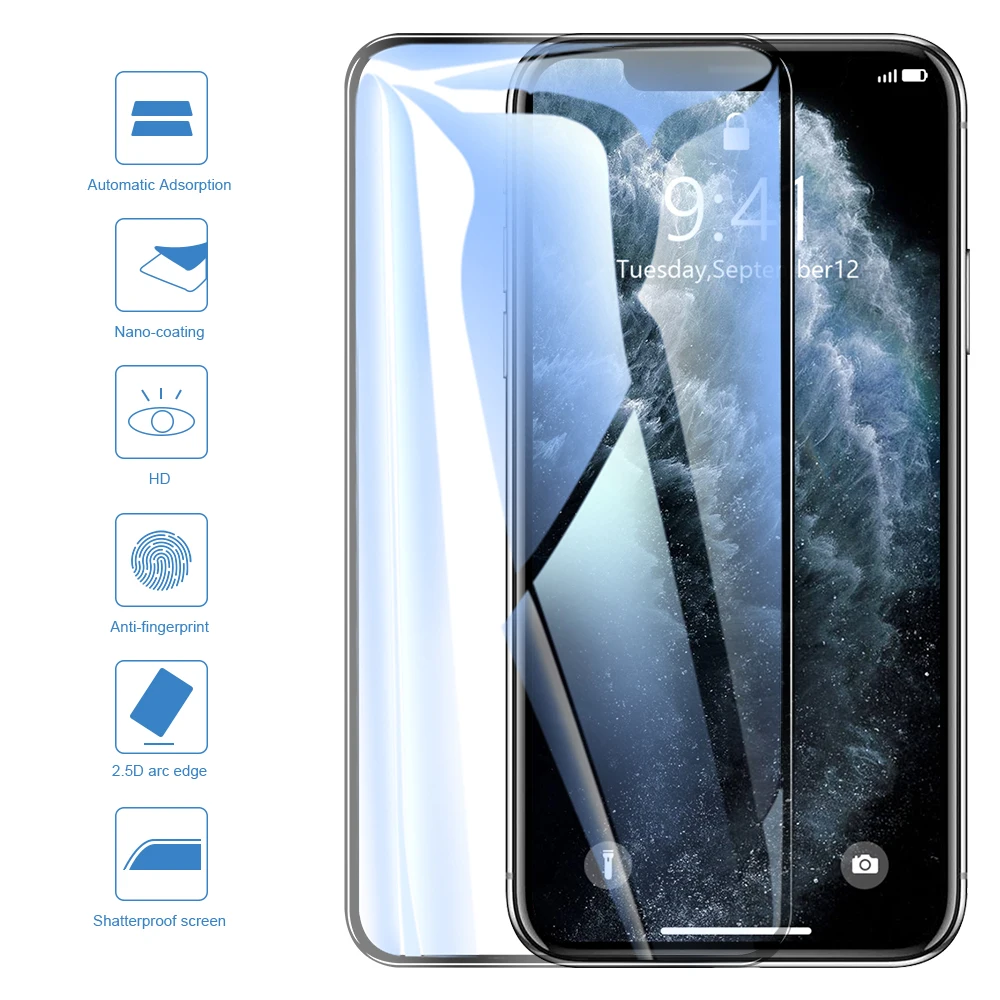 KISSCASE 20D закаленное стекло для iphone 11 Pro XS MAX XR 7 8 Plus Защитная пленка экрана iPhone 6 6S 5S