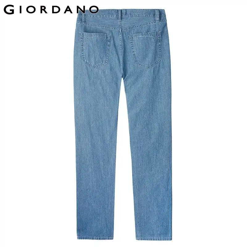 Giordano Men Jeans Moustache Effect Lightweight Jeans Classic Five Pocket Zip Fly Comfy Denim Jeans 13111011