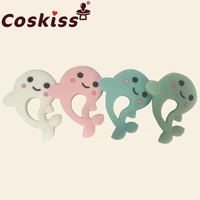 coskiss 1pcs dolphin silicone baby teether rodent baby teething toy chewable animal shape baby products nursing toys gift