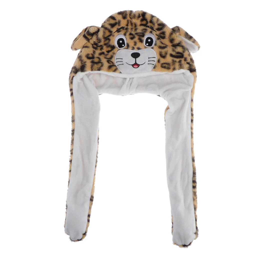 

Prettyia Plush Leopard Ear Hat Ear Moving Jumping Cap Cosplay Costume Unisex