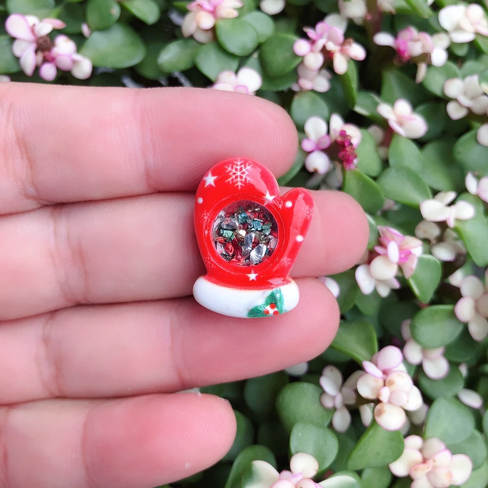 Кавайные рождественские подвески-шармы для создания украшений: браслетов, ожерелий, сережек, кабошонов с плоской задней частью из смолы.
