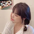 Модные милые Цвет плюшевая повязка для волос шарики ободки для волос резиновые резинки для волос в Корейском стиле головные уборы резинки для волос для женщин детские аксессуары по уходу за волосами