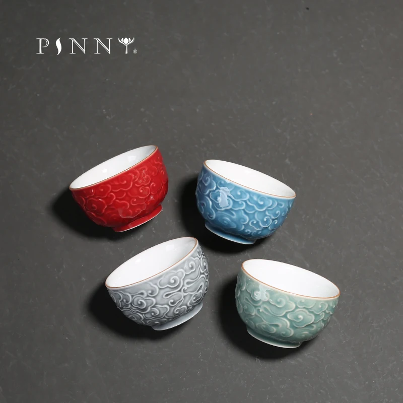 PINNY 90 мл фарфоровая рельефная чашка облако красочная большая Подарочная коробка