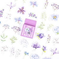 46pcs purple lavender flowers decorative stationery mini box stickers scrapbooking diy diary album sticker lable