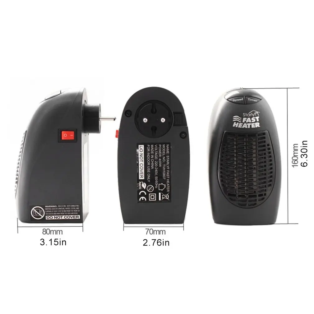 Электрический обогреватель воздуха с мощной изоляцией мини-быстрый нагреватель