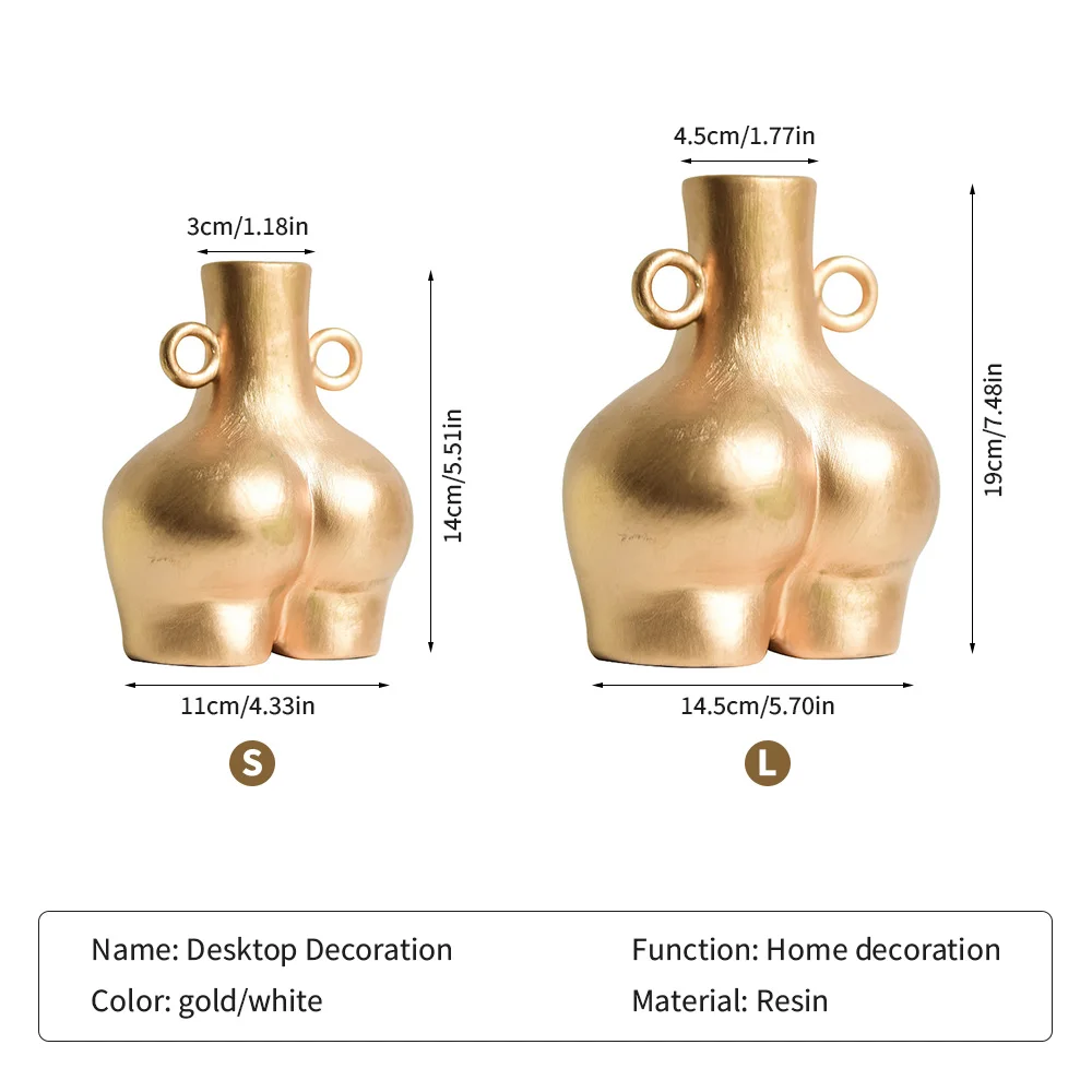 

1pc Body Art Vase Bust Desk Decorative Vase Flower Pot Floral Art Crafts Desktop Vase Decor Hip Vase Home Living Room Decoration