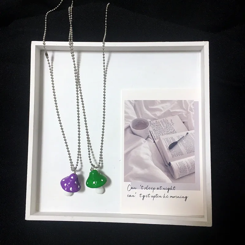 Новое модное ожерелье с подвеской в виде гриба из смолы для женщин и мужчин