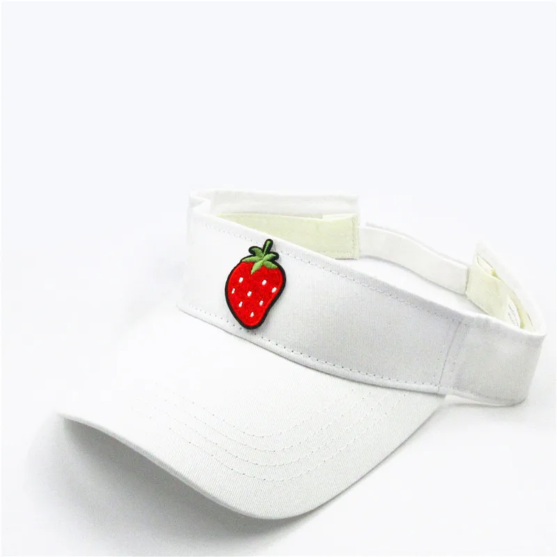 

2020 Cotton Strawberry Fruit Embroidery Visors Baseball Cap Adjustable Snapback Cap for Men and Women 177