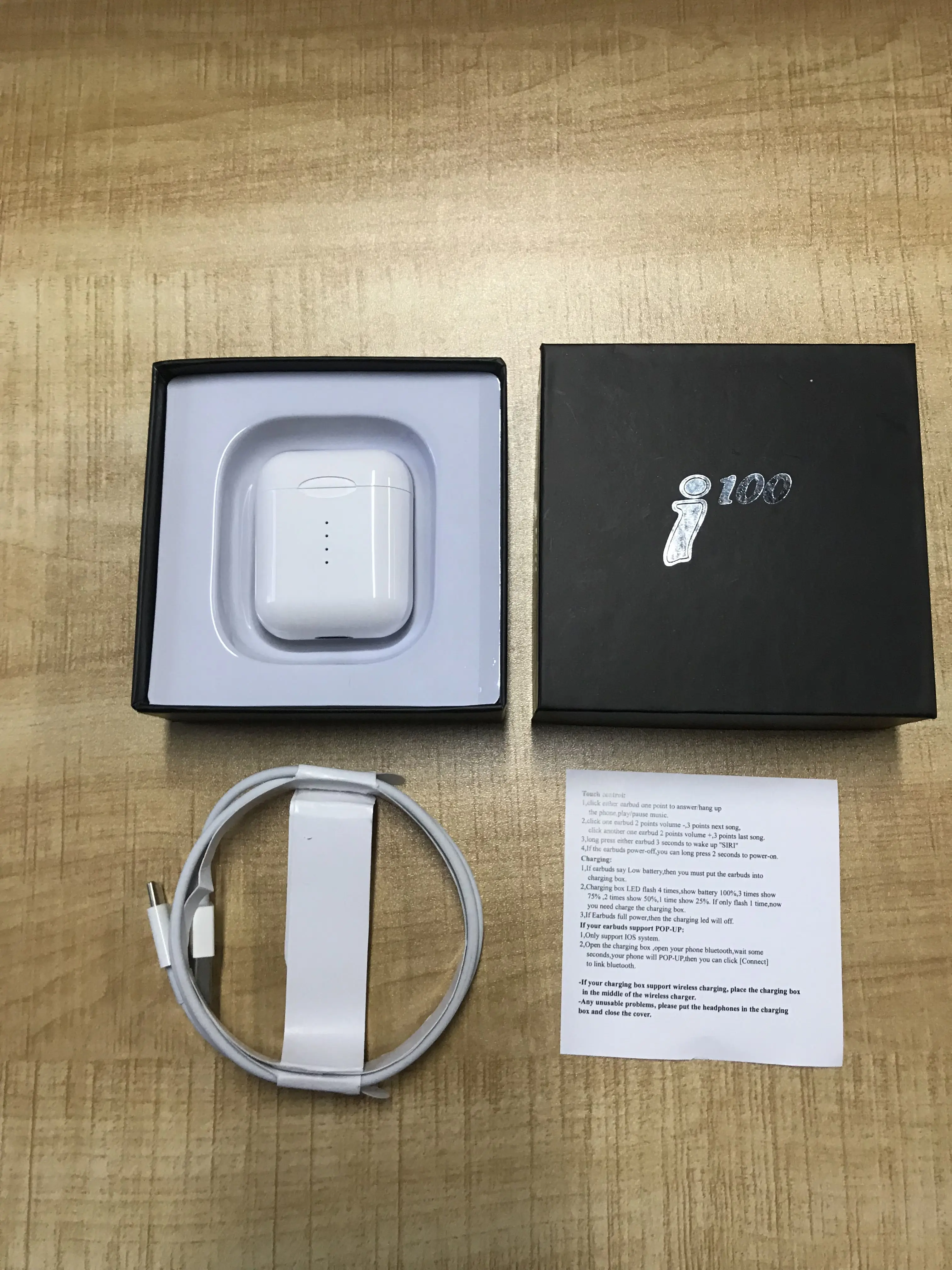 Оригинальный i100 TWS po pup настоящий 1:1 размер Bluetooth 5 0 гарнитура 6D бас сенсорное