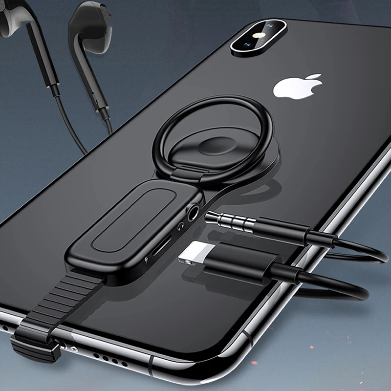 2 в 1 адаптер Lighting to 3 5 мм для iPhone 11 X OTG Аудио держатель телефона зарядное