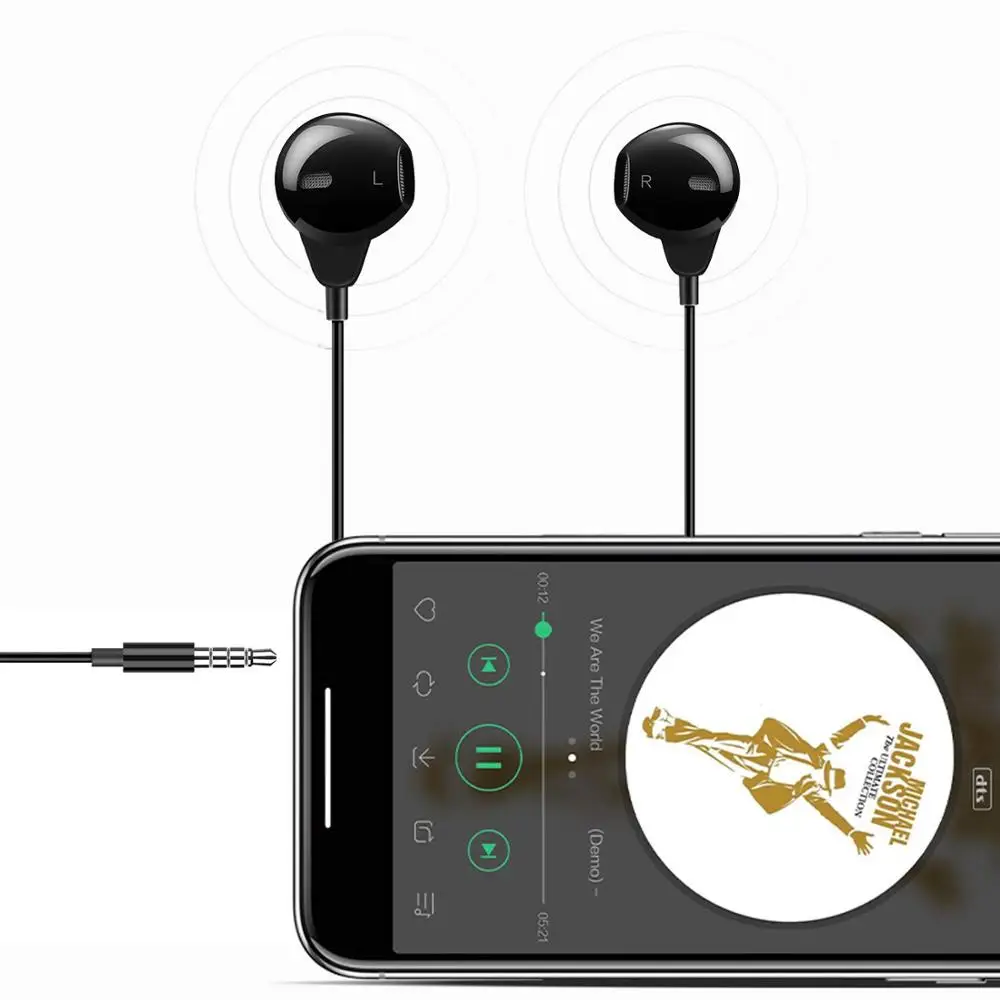 Earbuds Headphones with Stereo Mic and Remote Control Android Smartphones Compatible 3.5 mm Earphones 2pack Black | Электроника