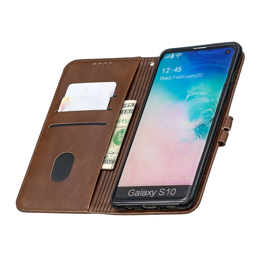 Чехол для Samsung Galaxy S10 Plus кожаный флип-чехол S 10 S10E чехол телефона роскошный