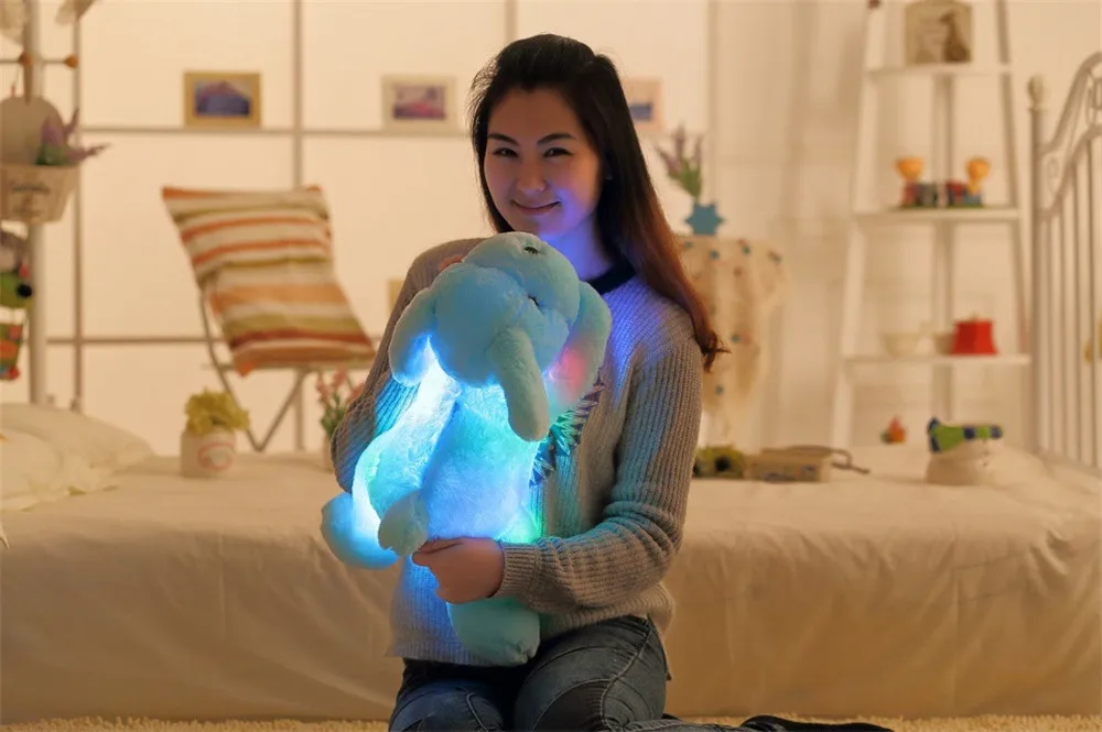 

50CM Colorful Luminous Teddy Dog LED Light Plush Pillow Cushion Kids Toys Stuffed Animal Doll Birthday Gift for Child