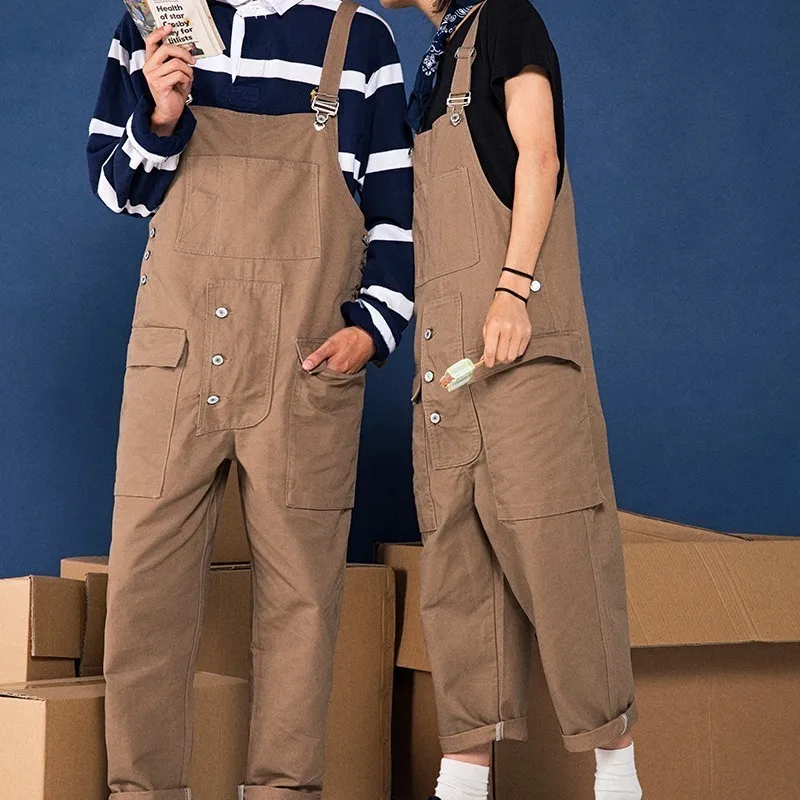 Harajuku Для мужчин сафари Стиль брюки-карго унисекс с карманами свободный в стиле