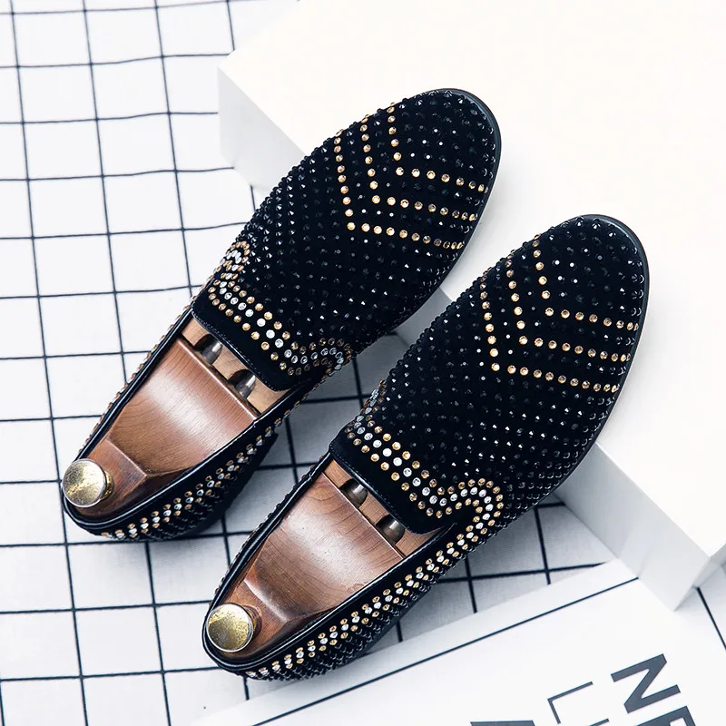

Loafers Moccasin Man Trend Shiny Fashion Black Men's Classy Shoes Men Light Leather Driving Mokasin Designer For Penny