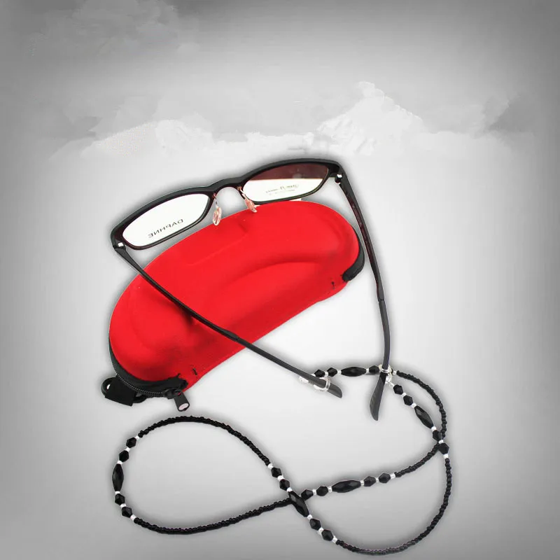 Цепочка для очков женская с акриловыми бусинами модная цепочка черными