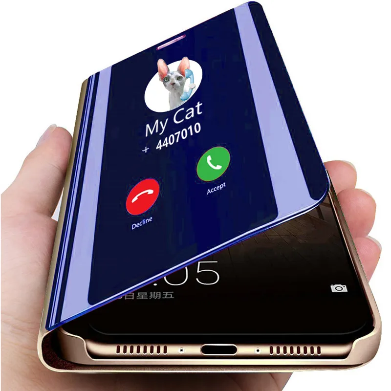 Умный зеркальный флип чехол для Samsung S20 10 S9 S8 Plus S7Edge телефона samsung Note 9 8 A90 A80 A70 A40 M10 A20
