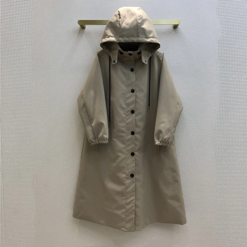 

Женский Длинный Тренч, модная ветровка А-образной формы, водонепроницаемые повседневные пальто большого размера