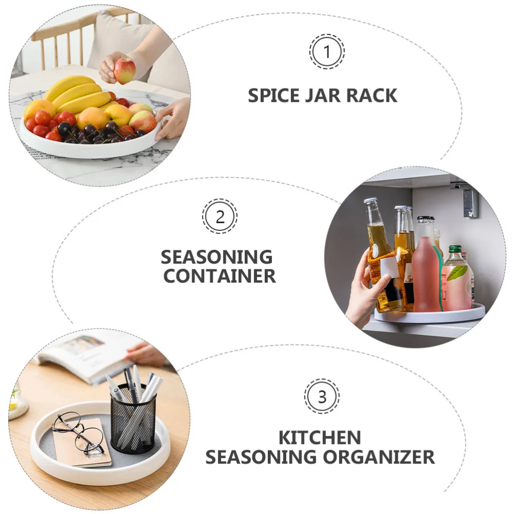 

Multipurpose Kitchen Turntable Organizer Tray Spice Jar Bottles Rack Holder