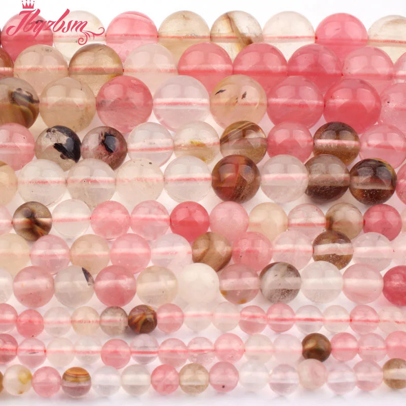 Круглый арбузный стеклянный разноцветный драгоценный камень 4 6 8 10 12 мм для